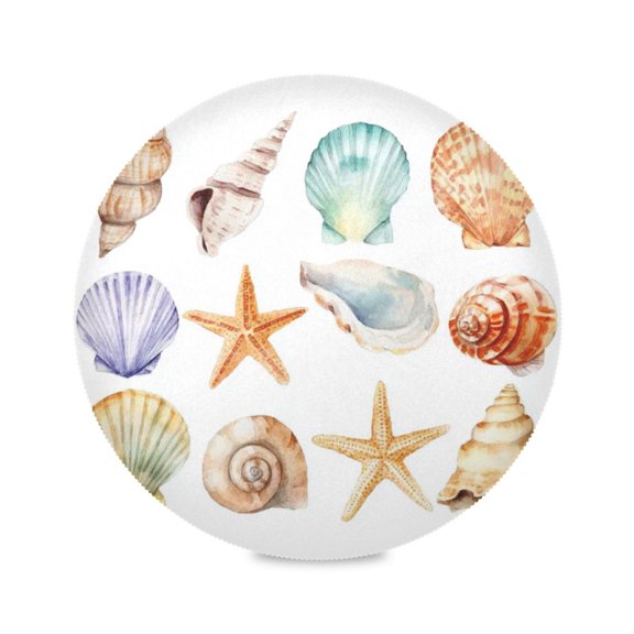 IAUYY Set of 1 Round Placemats for Dining Tables Heat-Resistant and Wear-Resistant DIY Printing Design Table Placemats,Applicable for Christmas Watercolor Shell