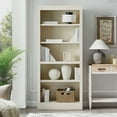 thumbnail image 2 of Living Essentials Corp. 72" Halston Standard 5-Tier Bookshelf Bookshelves Bookcase, Cream, 2 of 12