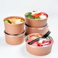 thumbnail image 3 of Gymnture 20 Kraft Paper Bowls w/ Lids 16oz Round Containers for Meal Prep & Salad, 3 of 10
