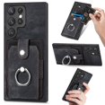 thumbnail image 1 of SaniMore Compatible with Samsung Galaxy S22 Ultra Case, Wallet Stand Elastic Credit Card Slot Magnetic Car Mount Ring Holder Premium PU Leather Protection Cover for Galaxy S22 Ultra 6.8-inch, Black, 1 of 9