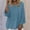 Light Blue, variant on Oversized Cotton Gauze Shirts for Women Round Neck 3/4 Sleeve Tops Summer Casual Loose Beach Vacation Tees