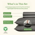 thumbnail image 2 of California Design Den 100% Organic Cotton Sheets Set - Percale, Deep Pocket Queen (Grey), 2 of 8