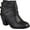 Black, variant on Journee Womens Strap Inside Zip Stacked Heel Booties, Widths Available