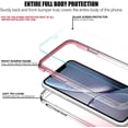 thumbnail image 4 of for iPhone XR Case Clear with Screen Protector Entire Full Body Protective 2-in-1 Shockproof Front Bumper with Anti-Yellowing Clear Phone Case for iPhone XR(Clear Red), 4 of 7