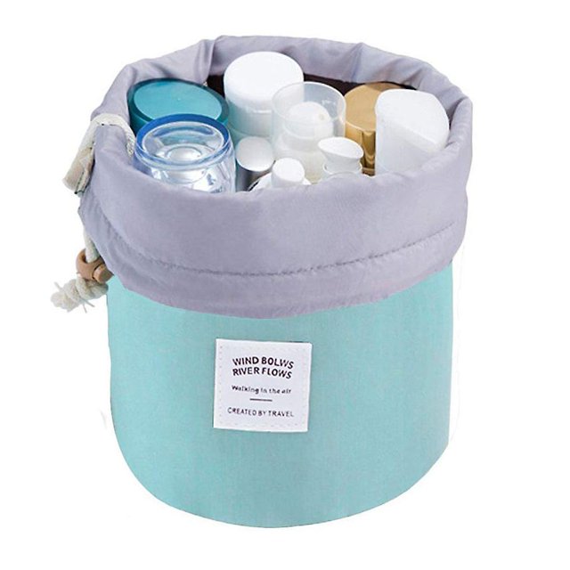 Los bolsos cosméticos plegables del viaje, maquillaje impermeable empaquetan el azul