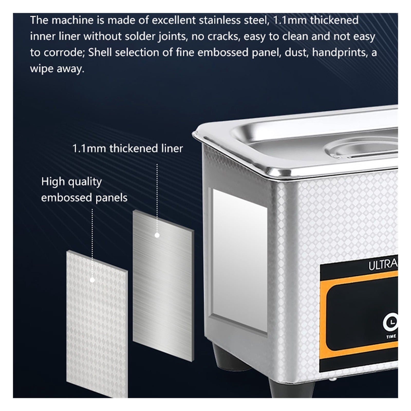 40Khz Digital Ultrasonic Cleaner 60W Sonicator Bath Degas for Gold Silver Jewelry Glasses Jade