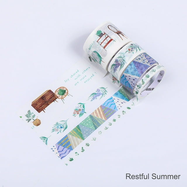 Graflsoa Colorful DIY Washi Tape Set - 4 Rolls for Journaling, Scrapbooking, and Crafting - Includes Various Patterns and Sizes (30mm, 15mm, 5mm) - Perfect for Creative Projects