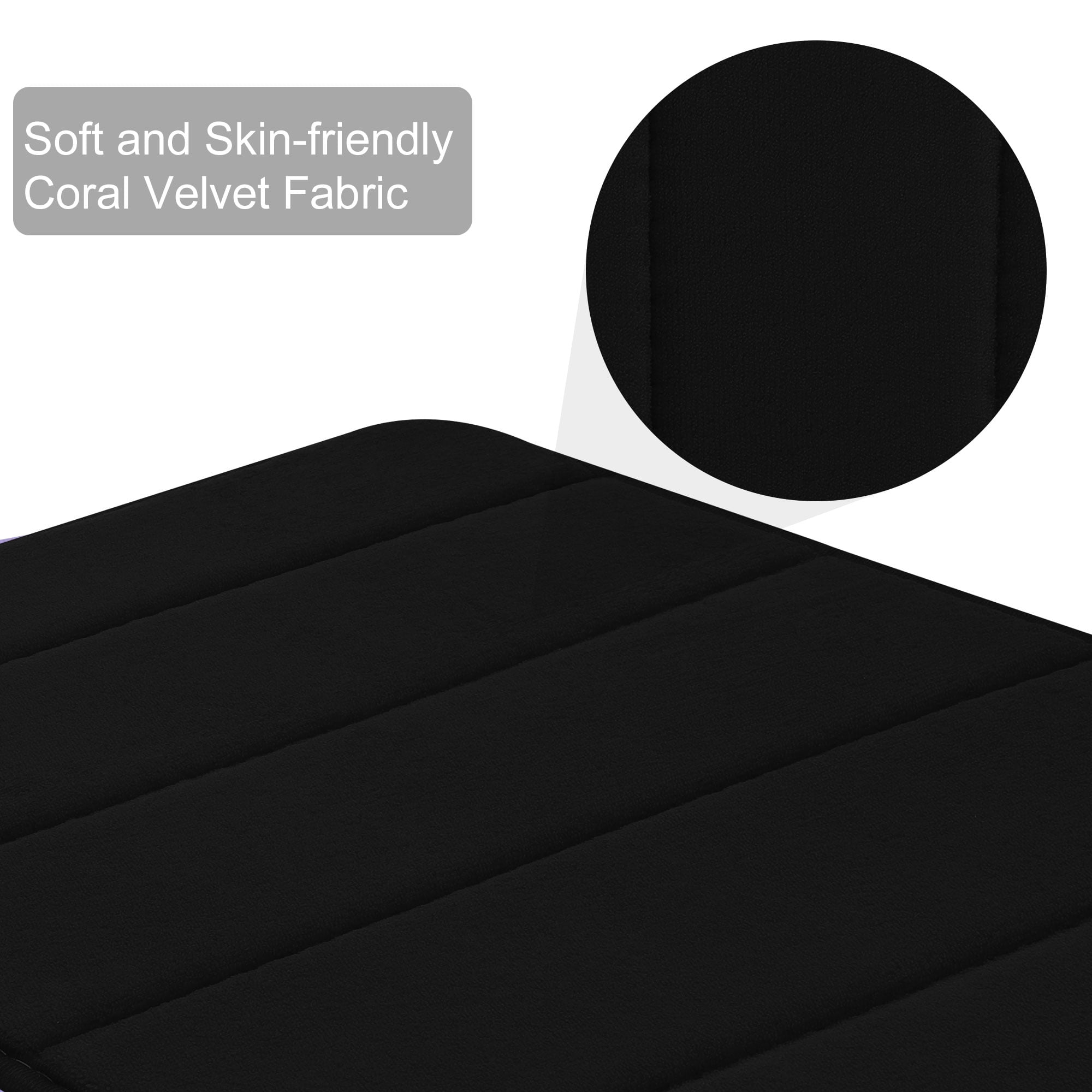 Unique Bargains Solid Contemporary Memory Foam Bath Rug Black 24"x16"