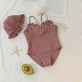 thumbnail image 2 of Baywell Solid Color Baby Girls Western-style Sling Sweet One-Piece Swimsuit Suitable for 1-6, 2 of 6