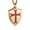Gold, variant on Knights Templar Cross Joshua 1:9 Shield Stainless Steel Pendant Necklace with FREE 24" Chain (Silver Red)