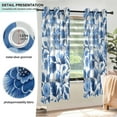 thumbnail image 3 of Yayeee Window Curtains Set of 2 for Living Room Light Filtering 63"x42", Blue Floral Pattern, 3 of 7