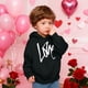 thumbnail image 5 of Sudadera con capucha y estampado de corazón de San Valentín, sudadera de manga larga para niños y niñas, chaqueta para niñas de talla mediana y grande., 5 of 7