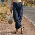thumbnail image 5 of Womens Barrel Baggy Cargo Pants Casual High Waisted Wide Leg Hiking Joggers with Pockets Navy XL(XL), 5 of 7