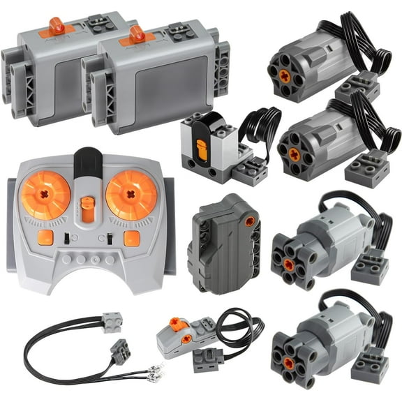 11pcs Technic-Motor Set Compatible with Major Brands Technic Battery-Box IR-Receiver-Remote-Control Switch-Light-Extension