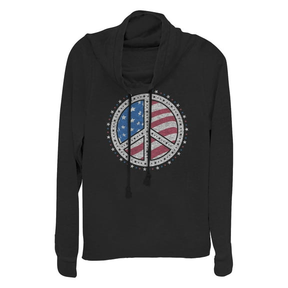 Junior's Lost Gods American Peace  Cowl Neck Sweatshirt