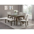 thumbnail image 2 of Lexicon Binghampton 42.5" Contemporary Fabric Dining Room Bench in Cherry, 2 of 6