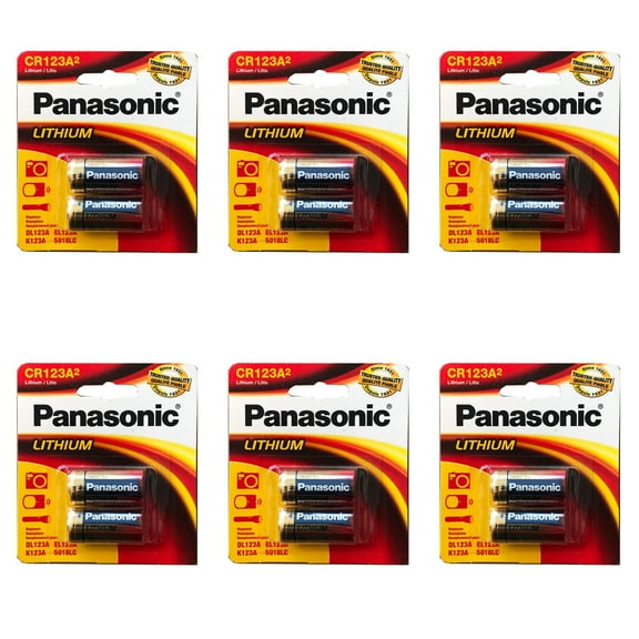 6x 2pk Panasonic 3V CR-123 Lithium Battery Compatible with ULCR123R VL123 VL123A
