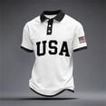 thumbnail image 2 of CONROSES 4Th Of July Men's Short Sleeve Polo Shirts Patriotic Usa Flag Graphic Collared Independence Day Polo Shirt for Men Casual Golf Shirts, 2 of 3