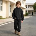 thumbnail image 5 of Jalioing Mock Neck Sweatshirt for Kids Casual Fashion Solid Color Long Sleeve Pullover Fall Winter Tops for Boys Girls, 5 of 9
