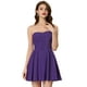 thumbnail image 1 of Disfraz de navidad Fiesde las mujeres sin tirantes con cremalleexpuessólido mini vestido de tubo acampanado PúrpuS, 1 of 6