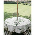 thumbnail image 2 of Outdoor Tablecloth with Umbrella Hole Zipper Spring Botanical Round Tablecloth 54" Waterproof Outside Table Cloth Watercolor Floral Leaves Sage Green Patio Table Cover Tablecloths for Picnic Party, 2 of 8