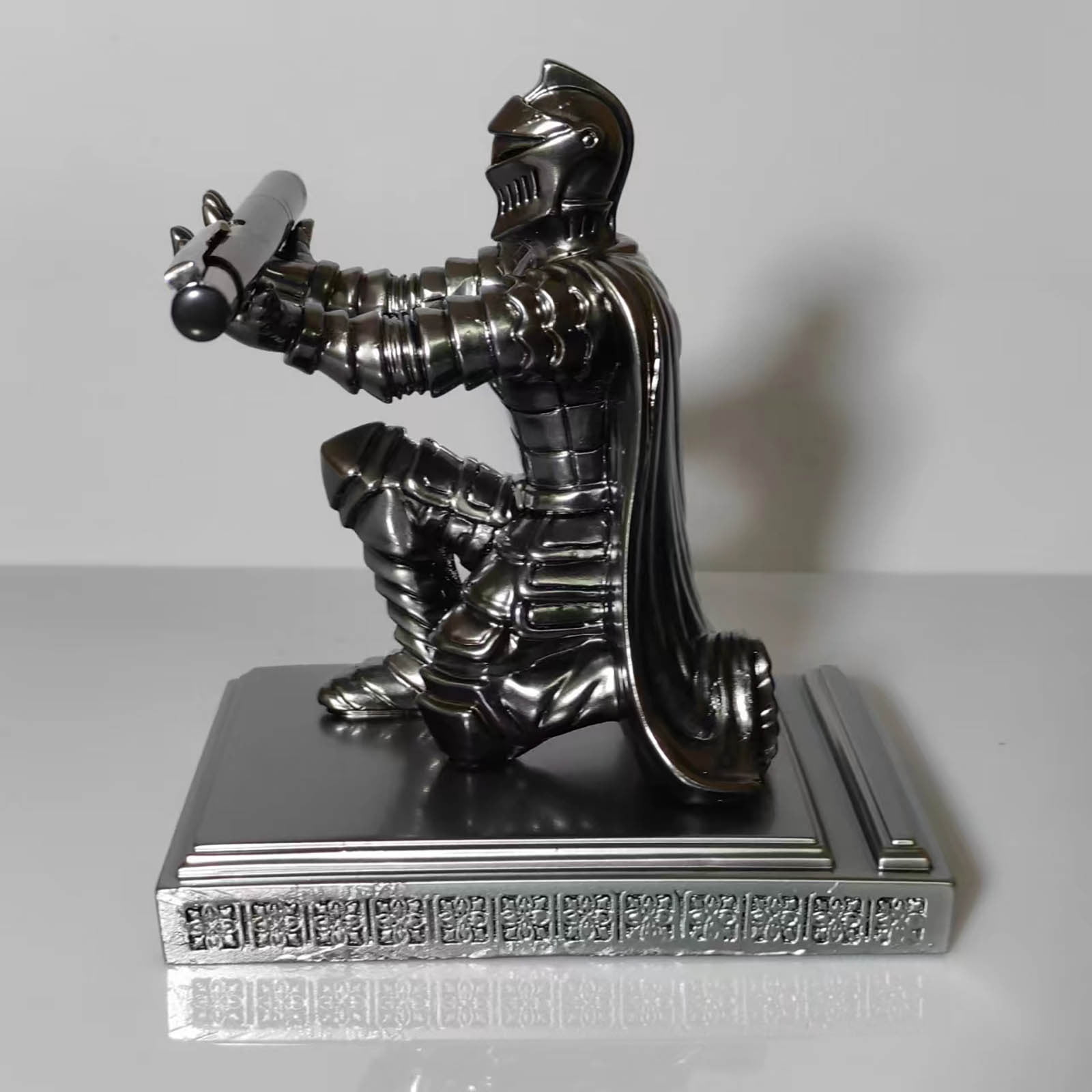 Soldier Knight Desk Organizer - Style Pen Holder & Phone Stand, Cool Office Accessory Gift for Men - Executive Home Office Decor -