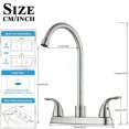 thumbnail image 6 of 8 Inch Kitchen Sink Faucet Deck Mounted 3 Hole 2 Handle Kitchen Faucets High-Arc 360 Degree Swivel Spout with Supply Lines,Brushed Nickel, 6 of 13