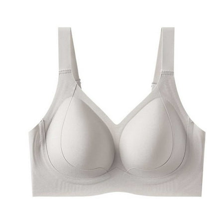 Under 10 Women Sexy Lifting Bra  Large Size Sagging Support  Double Breasted  Daily Underwear  Comfortable Seamless  for Workout  Fashion  Body Shaping  Bralette  Versatile Plus Top|Polyester White