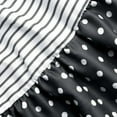 thumbnail image 4 of CHOK Robe Mini Décontractée Grande Taille pour Femmes Été Ample Mode Patchwork Col en V Rayé à Pois Manches Courtes Ourlet à Volants en Lin Robe de Plage en Liquidation, 4 of 5