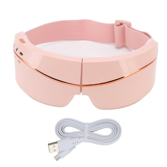 Masseur électrique pour les yeux - Appareil de massage intelligent Bluetooth - Chauffage par vibration - Charge USB - Pour la maison ou le dortoir - Rose