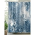 thumbnail image 2 of Abstract Graffiti Shower Curtain, Vintage Navy Blue Oil Painting Style Waterproof Shower Curtain Set with 12 Hooks Lightweight Washable Fabric Shower Curtains for Bathroom 48x72 Inches, 2 of 6