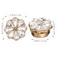 thumbnail image 2 of YSNOOWE 2Pcs Durable Alloy Golden Rhinestone Flower Cufflinks for Stylish Shirt Button Covers, 2 of 6