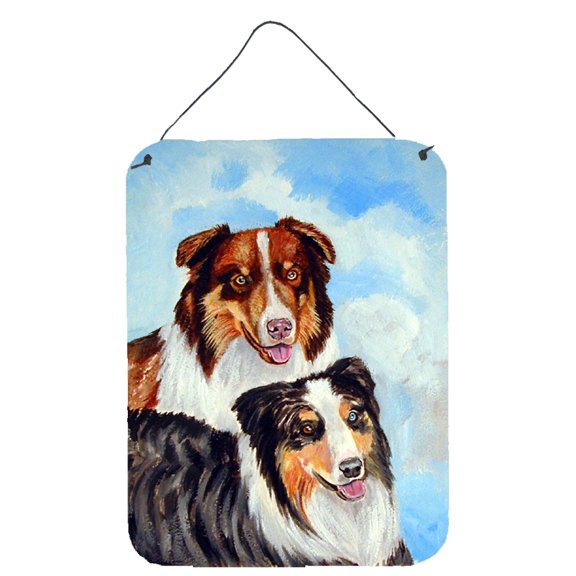 Carolines Treasures 7009DS1216 Australian Shepherd What a pair Wall or Door Hanging Prints 12x16 multicolor