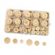 thumbnail image 4 of 150 botones de madera redondos decorativos, cierres de 4 agujeros (15 mm, 20 mm y 25 mm) para manualidades, bolsos, costura y ropa., 4 of 9