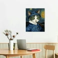 thumbnail image 2 of COMIO Bathroom Wall Art Starry Night Picture Cat with Bandaged Ear Funny Canvas Print Abstract Famous Painting Framed Artwork for Home Bedroom Living Room Office, 2 of 4