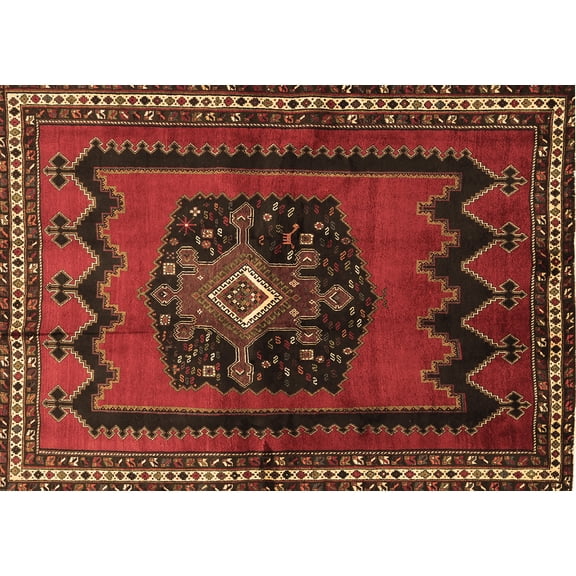 Ahgly Company Indoor Rectangle Persian Brown Traditional Area Rugs, 5' x 7'