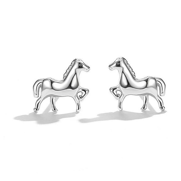 1pair Anti-Tarnish Sterling Silver Stud Earrings Horse