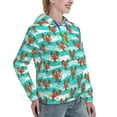 thumbnail image 6 of Daiia Lobsters Of Turquoise Waves Pattern Women's Fashion Hoodies & Sweatshirts with Kangaroo Pocket Hooded Sweatshirt with Eye-catching Drawstrings-X-Large, 6 of 7