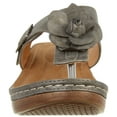 thumbnail image 6 of GC SHOES Womens Flora Flower Thong Sandals 6.5 Pewter, 6 of 6