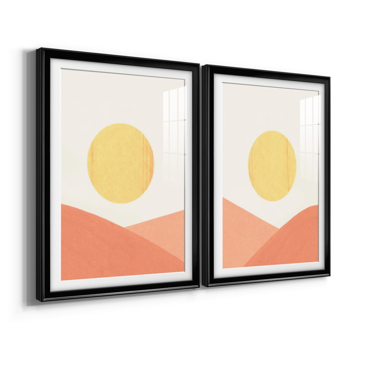 Wexford Home Simple Boho Sun I Premium Framed Print, 26.5" x 36.5" - Ready to Hang, Black (Set of 2)