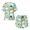 thumbnail image 4 of Picia Kawaii Sushi Pajamas Sets for Women Soft Short-Sleeved Pjs with Lounge Shorts Two Piece Sleepwear-Large, 4 of 9