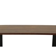 Contemporary Home Living Solid Rectangular Wooden Bench - 40 - Chestnut Brown and Black