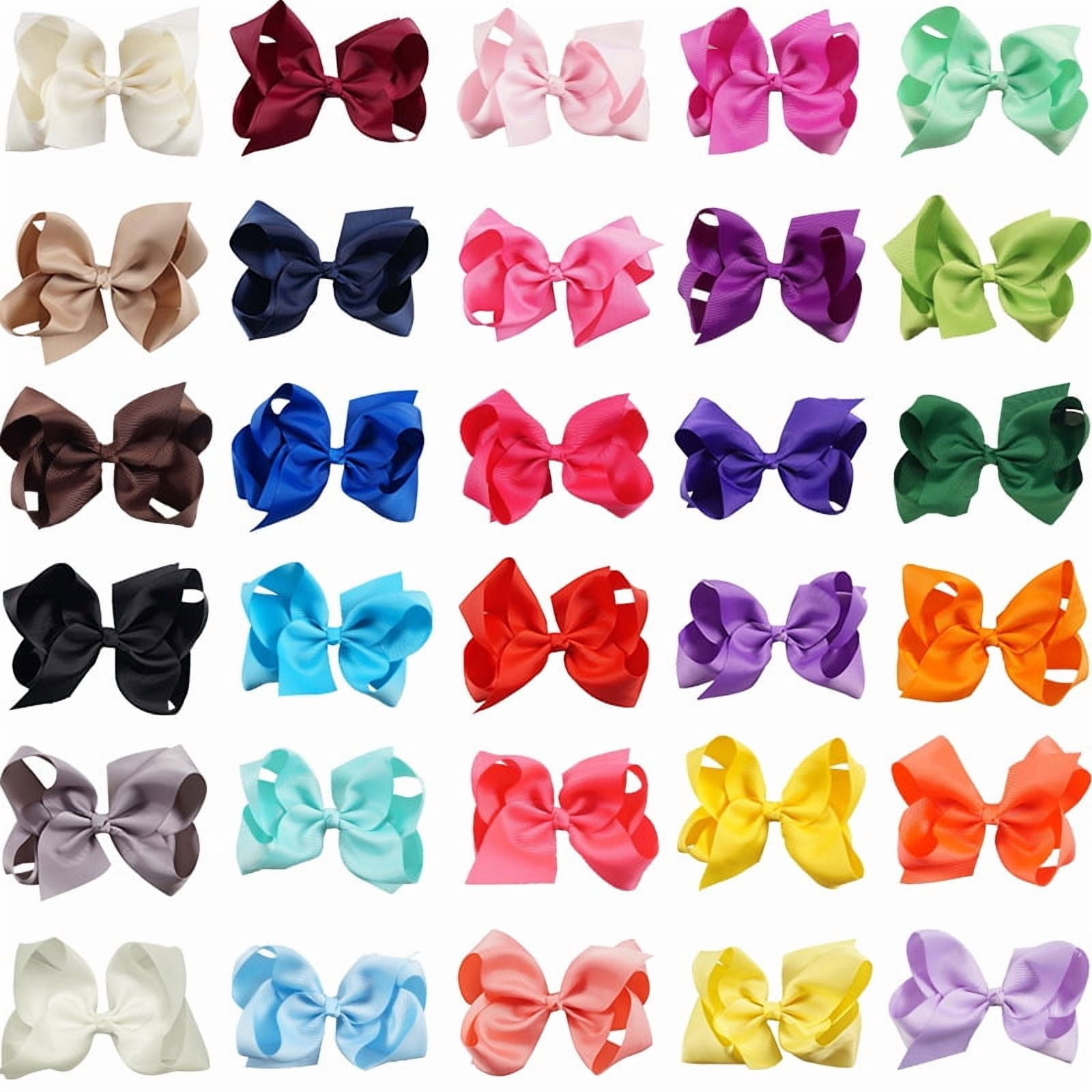 Yoyauz Hair Accessories For Girls 30 Colors 6 Inch Grosgrain Ribbon Hair Accessories Bow Clip Crocodile Clip Hair Clips Hair Accessories Back To School Party Photography Christmas Travel（1PC）