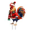 thumbnail image 1 of TIELUTT Interesting Xmas Chicken Garden Ground Stake Adornment Colorful Insert Art Xmas Banners and Signs Customize Flag Garden for Support Ground Light Retractable Banner Stand Custom Banner Sign, 1 of 2