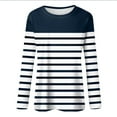thumbnail image 4 of Tshirt Women Long Sleeve Shirts For Women Stripe Print Graphic Tees Blouses Casual Plus Size Basic Tops Pullover, 4 of 5