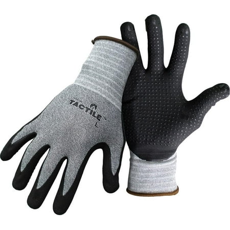

Boss Manufacturing Tactile Dotted Dipped Nitrile Palm Glove Large Black/gray