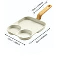 thumbnail image 3 of Egg Frying Pan Nonstick - 3 Section Egg Skillet 3-In-1 Divided Breakfast Grill Pan,Pancake Pan with Heat-Resistant Handle, Compatible with All Stovetops, Easy to Clean, 3 of 7