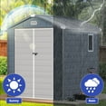 thumbnail image 6 of Uforic 6.3x6.2ft Outdoor Resin Storage Shed with Windows,Vents,and Secure Doors,All-Weather Plastic Storage Unit for Poolside,Lawn,Backyard,and Patio, 6 of 11