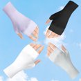 thumbnail image 2 of 5 pares de mitones anti-UV para mujer, guantes antideslizantes con protección UV hasta la muñeca, guantes antideslizantes para actividades al aire libre, 5 colores, 2 of 5