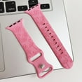 thumbnail image 6 of 3 Pack Floral Engraved Silicone Bands Compatible with Apple Watch Band 42mm 44mm 45mm 49mm Women, Soft Sport Wildflower Strap for iWatch Ultra Series 9 8 SE 7 6 5 4 3 2 1, Rose, 6 of 6